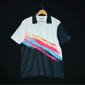 chubbies White, Black & Neon Brushstroke Polo